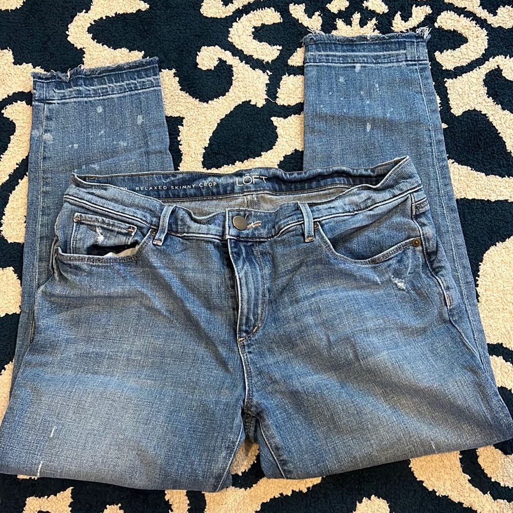 Loft relaxed skinny crop jeans
